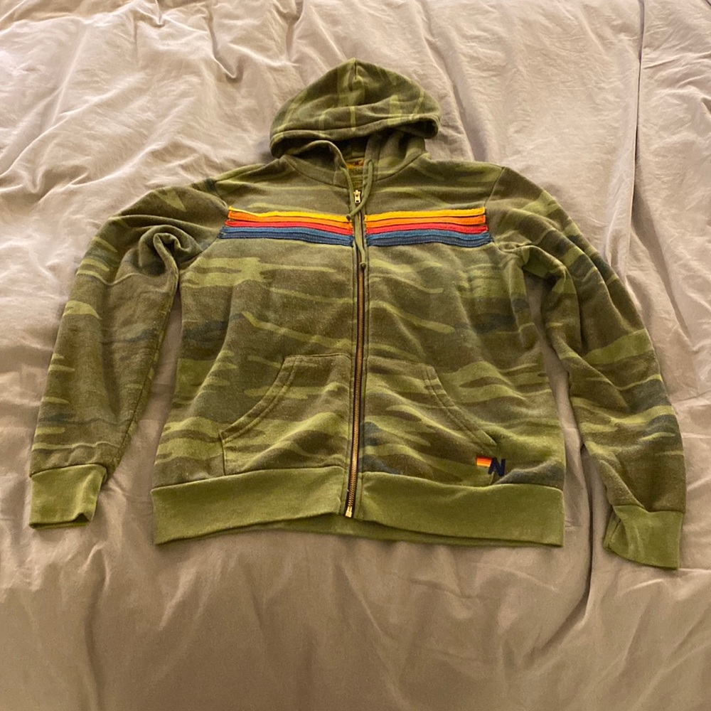 Aviator Nation 5 Stripe Hoodie - Camo - Medium